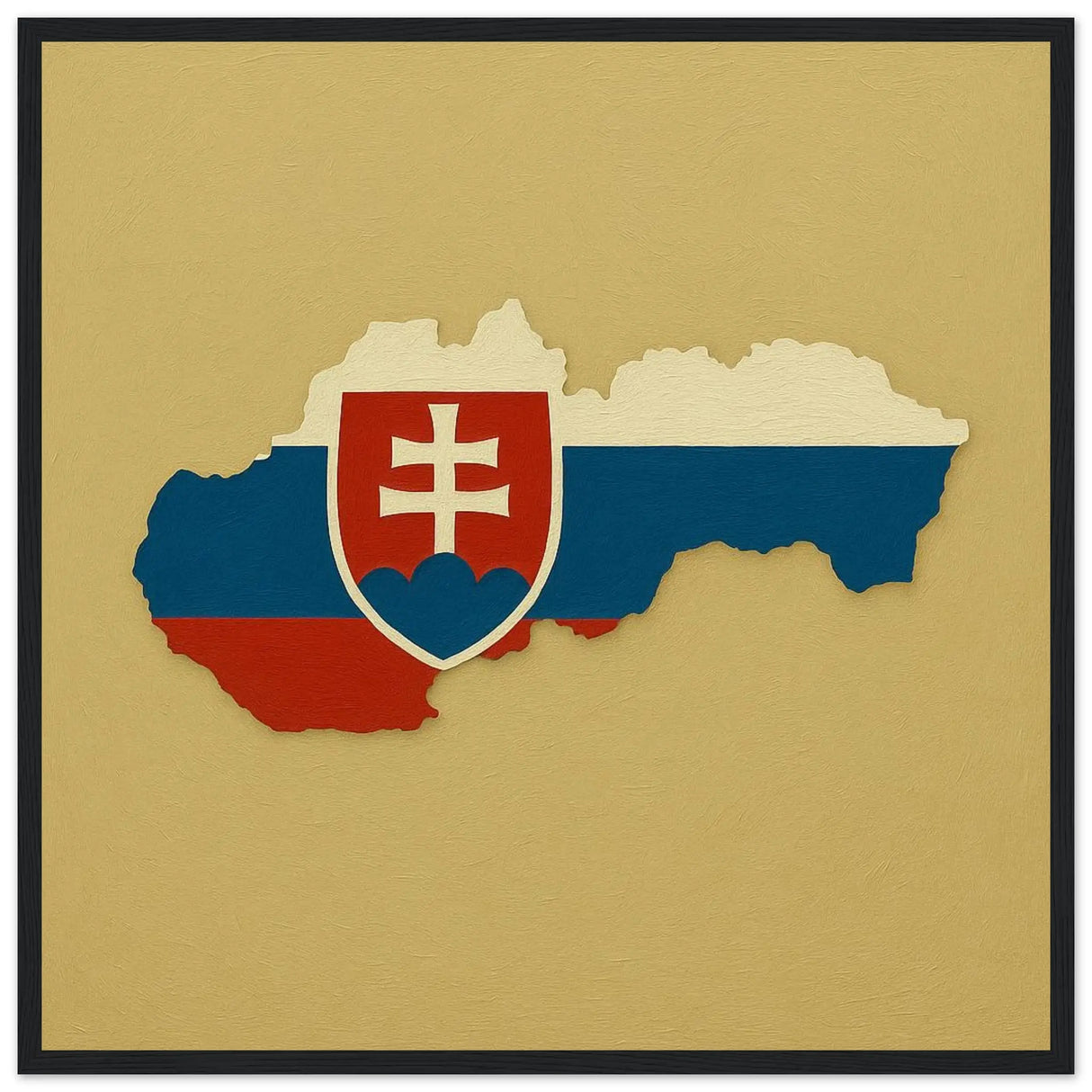 Cadre drapeau slovaquie affiche encadrée bois décoratif