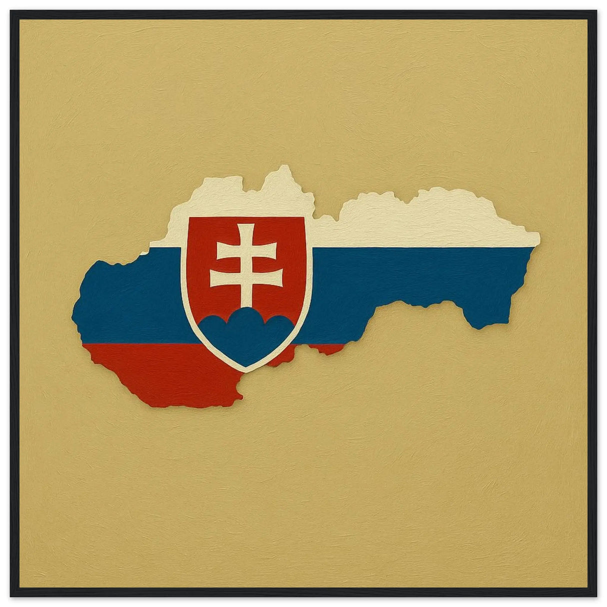 Cadre drapeau slovaquie affiche encadrée bois décoratif