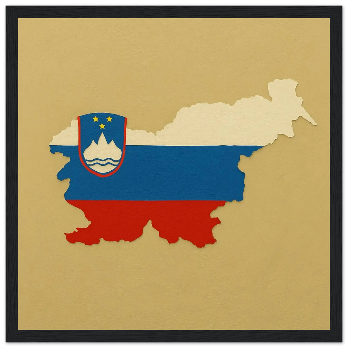 Cadre drapeau slovénie en bois finition décorative