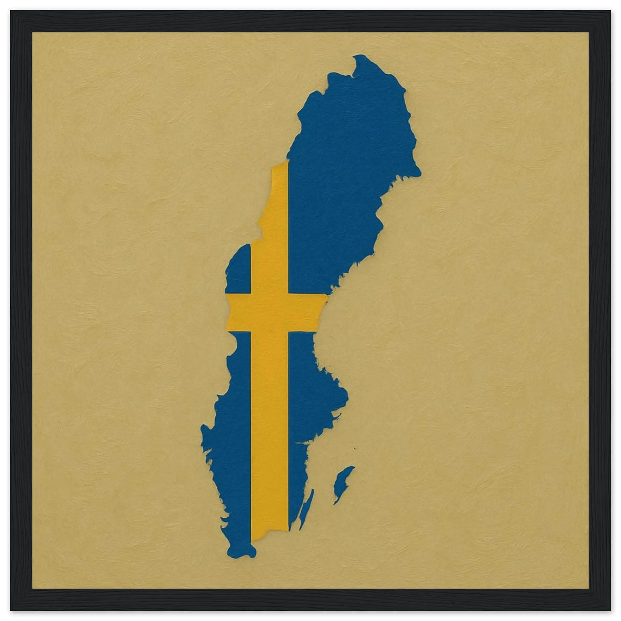 Cadre drapeau suède en bois finition élégante décoration