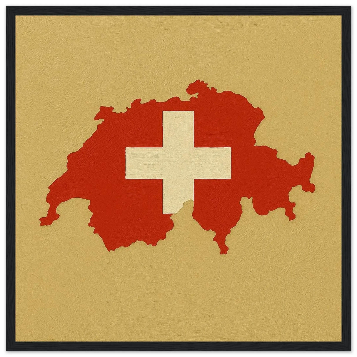 Cadre drapeau suisse en bois affiche encadrée décorative