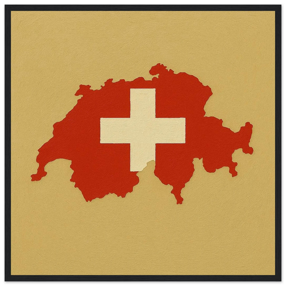 Cadre drapeau suisse en bois affiche encadrée décorative