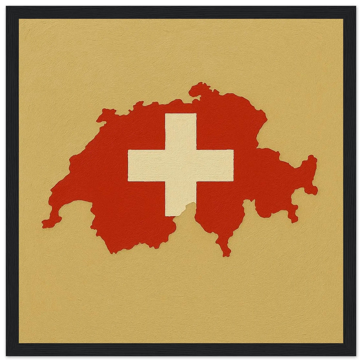 Cadre drapeau suisse en bois affiche encadrée décorative