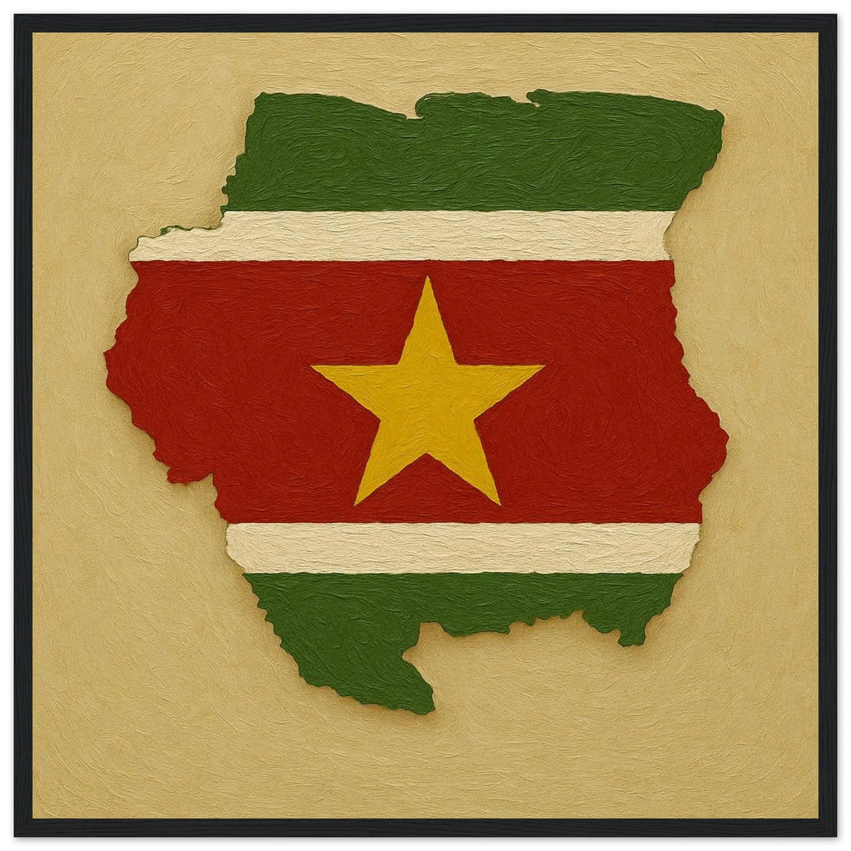 Cadre drapeau suriname bois affiche encadrée décorative