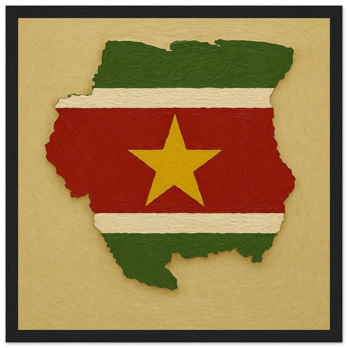 Cadre drapeau suriname bois affiche encadrée décorative