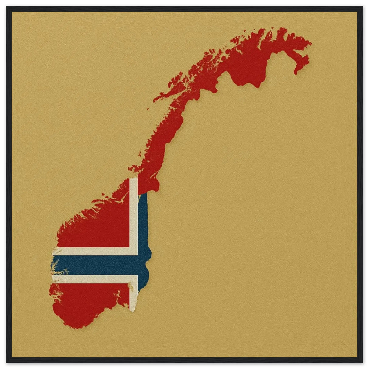 Cadre drapeau svalbard et jan mayen bois décoratif élégant