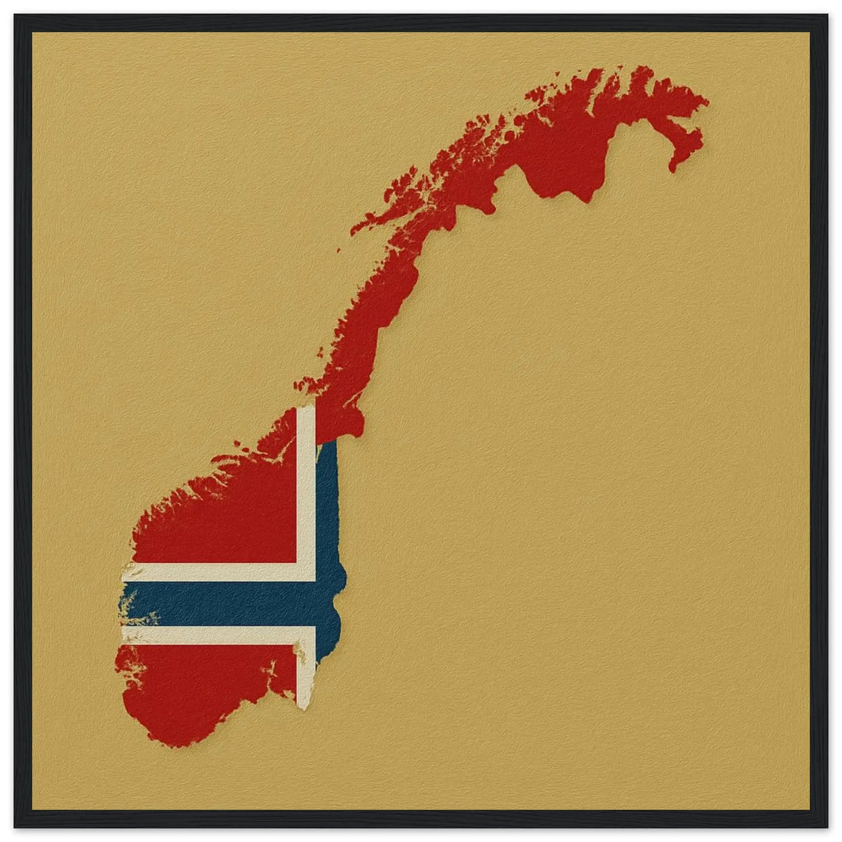 Cadre drapeau svalbard et jan mayen bois décoratif élégant