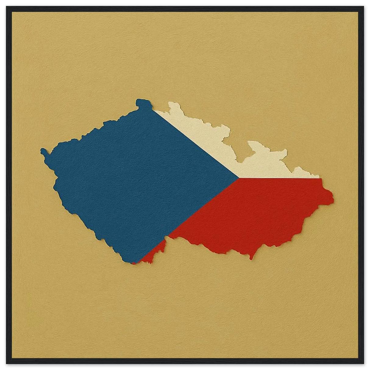 Cadre drapeau tchéquie en bois finition décorative