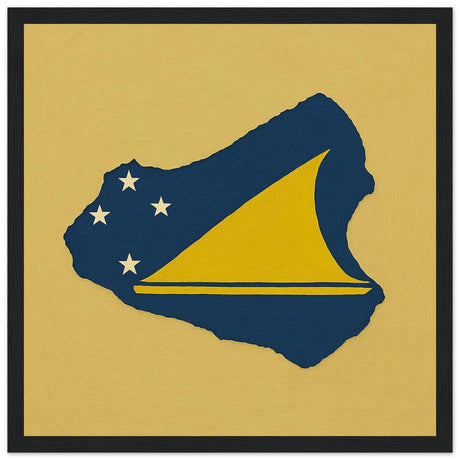 Cadre drapeau tokelau en bois finition décorative élégante