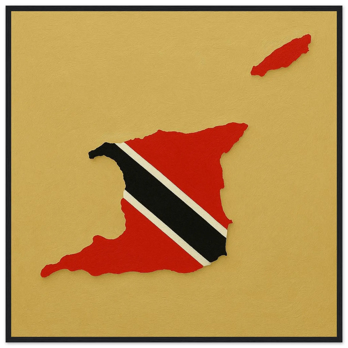 Cadre drapeau trinité-et-tobago bois finition élégante