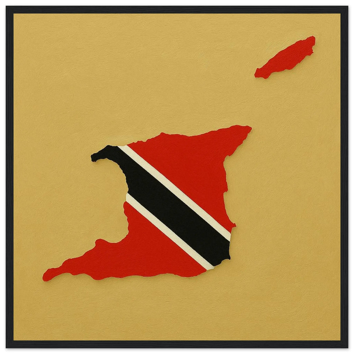 Cadre drapeau trinité-et-tobago bois finition élégante