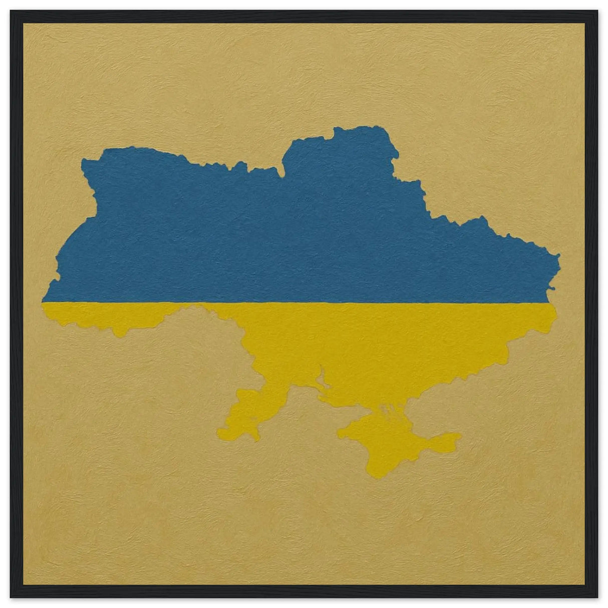 Cadre drapeau ukraine bois affiche encadrée finition élégante
