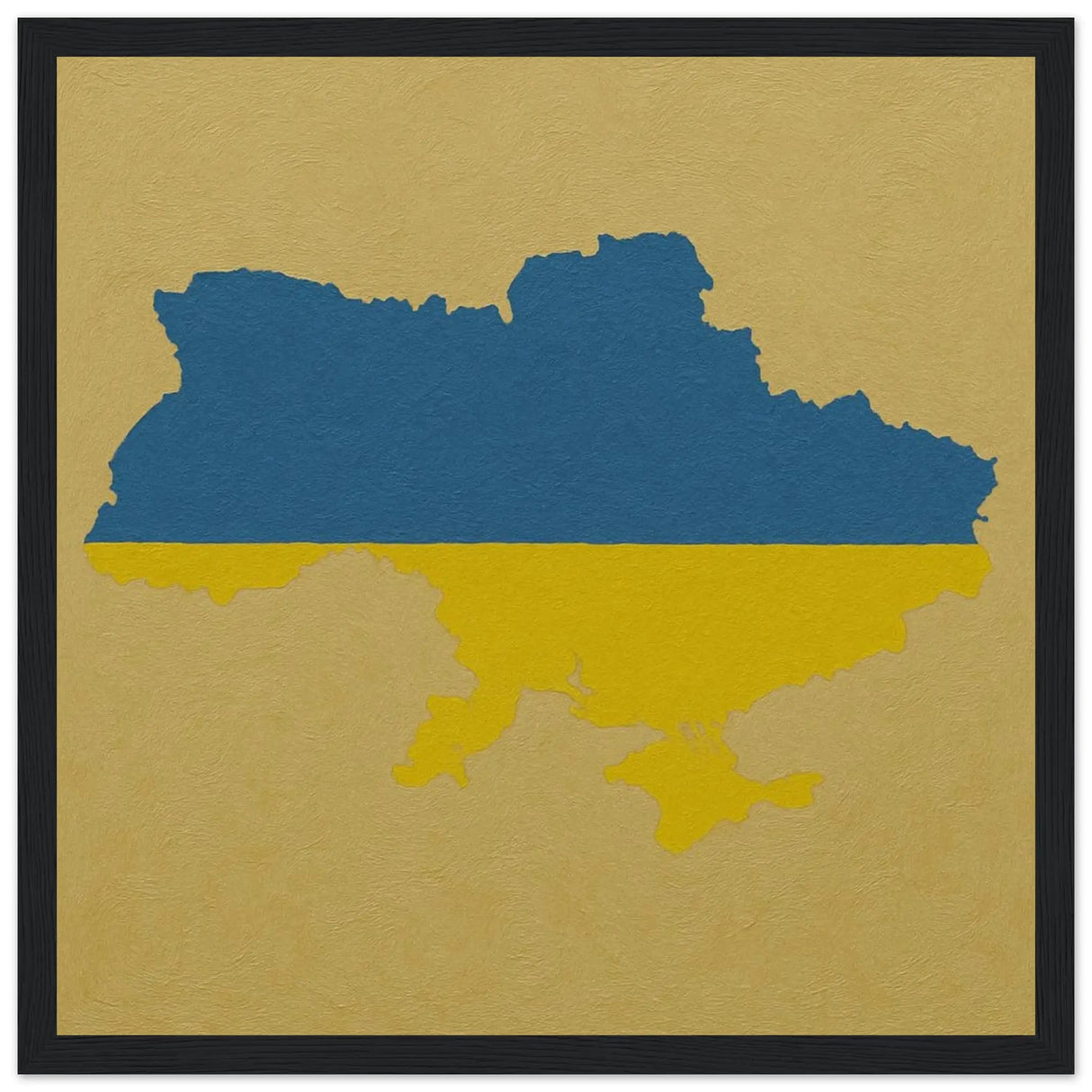 Cadre drapeau ukraine bois affiche encadrée finition élégante