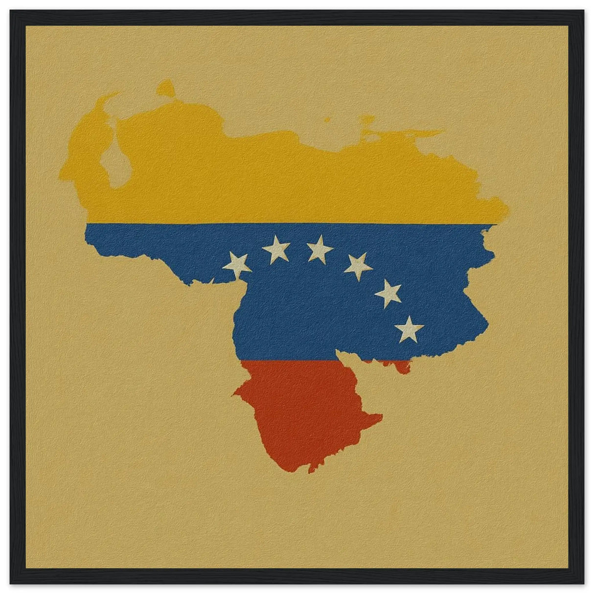 Cadre drapeau venezuela en bois finition décorative