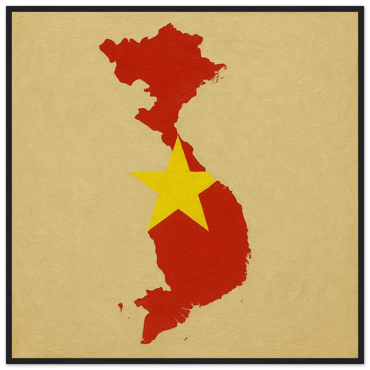 Cadre drapeau viêt nam en bois affiche encadrée décorative