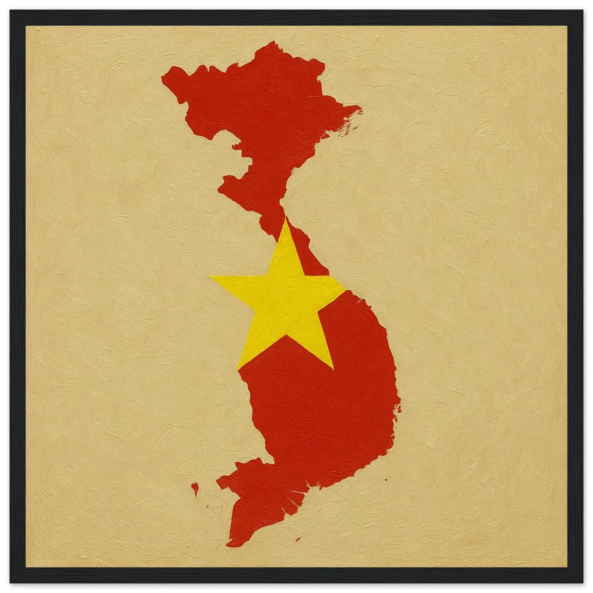 Cadre drapeau viêt nam en bois affiche encadrée décorative