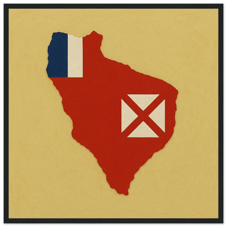 Cadre drapeau wallis-et-futuna bois décoration élégante