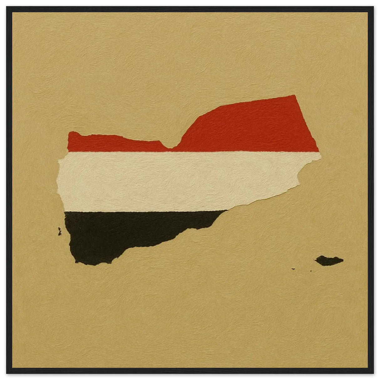 Cadre drapeau yémen en bois finition élégante décorative