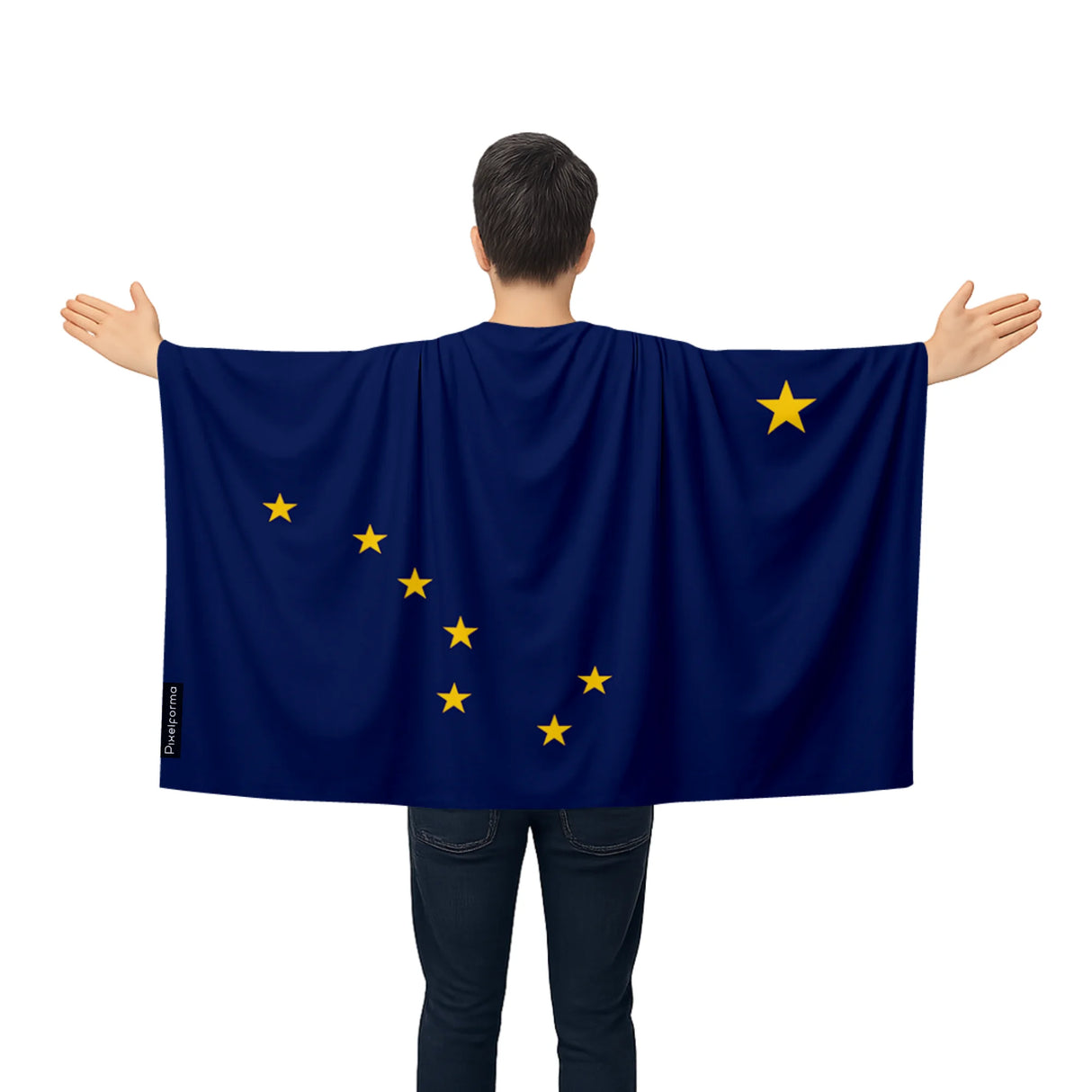 Cape drapeau alaska en polyester léger à enfiler