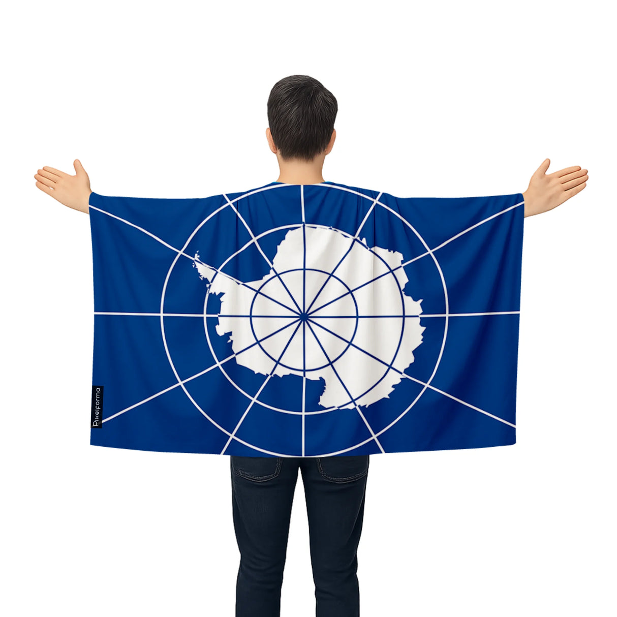 Cape drapeau antarctique polyester léger à enfiler