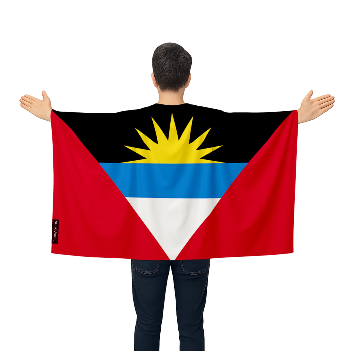 Cape drapeau antigua-et-barbuda polyester léger à enfiler