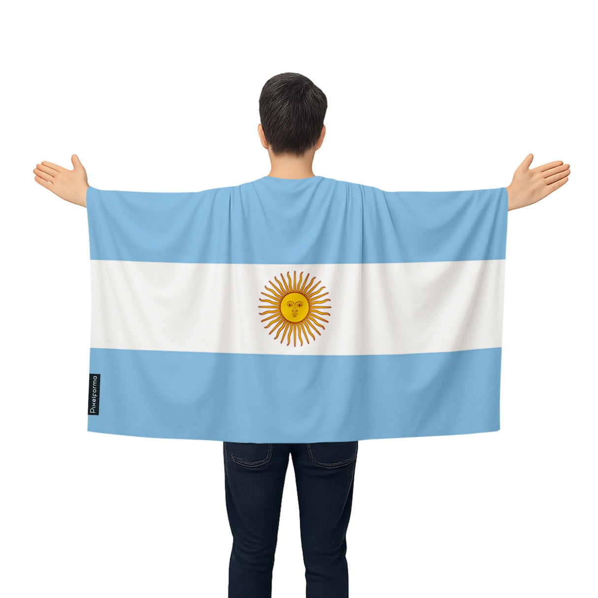 Cape drapeau argentine à enfiler en polyester léger