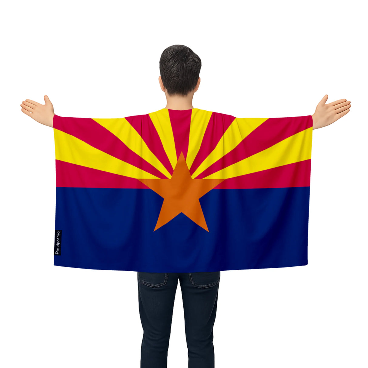 Cape drapeau arizona polyester léger pour événements sportifs