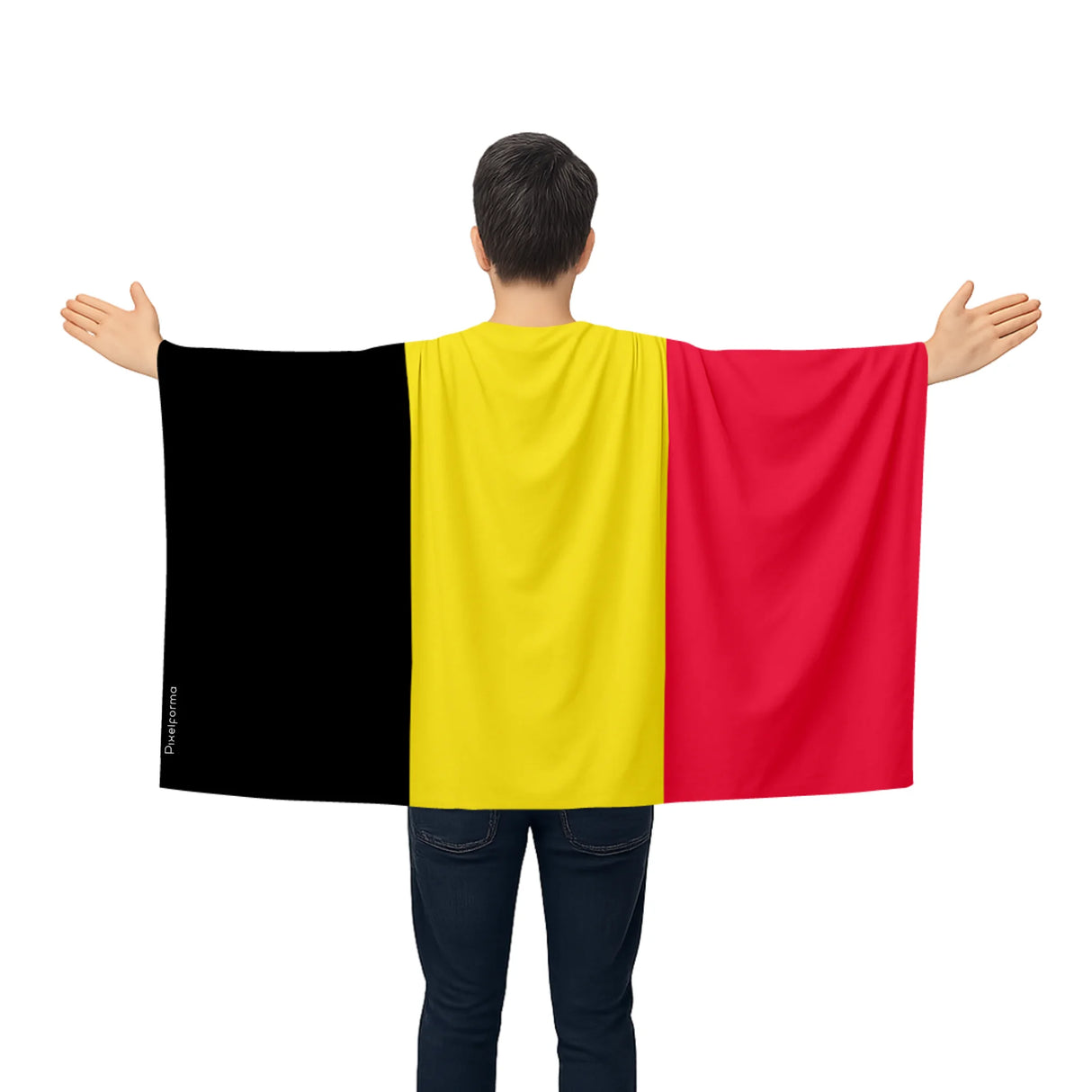 Cape drapeau belgique en polyester léger pour événements sportifs