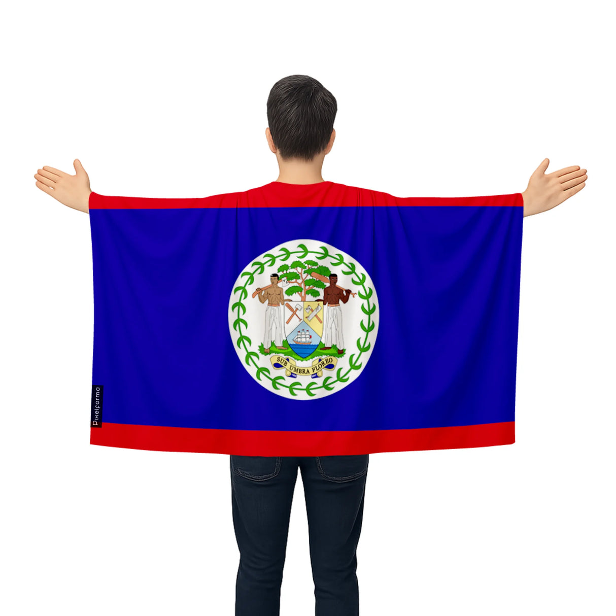 Cape drapeau belize polyester léger à enfiler événements sportifs