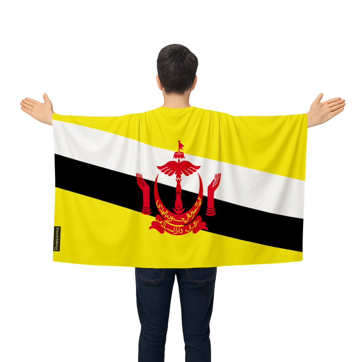 Cape drapeau brunei polyester léger à enfiler événements sportifs