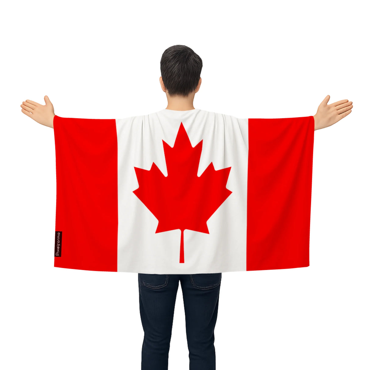 Cape drapeau canada polyester léger pour événements sportifs