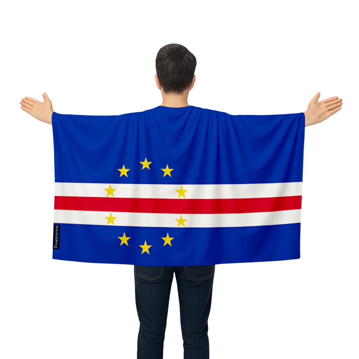 Cape drapeau cap-vert polyester léger pour événements sportifs