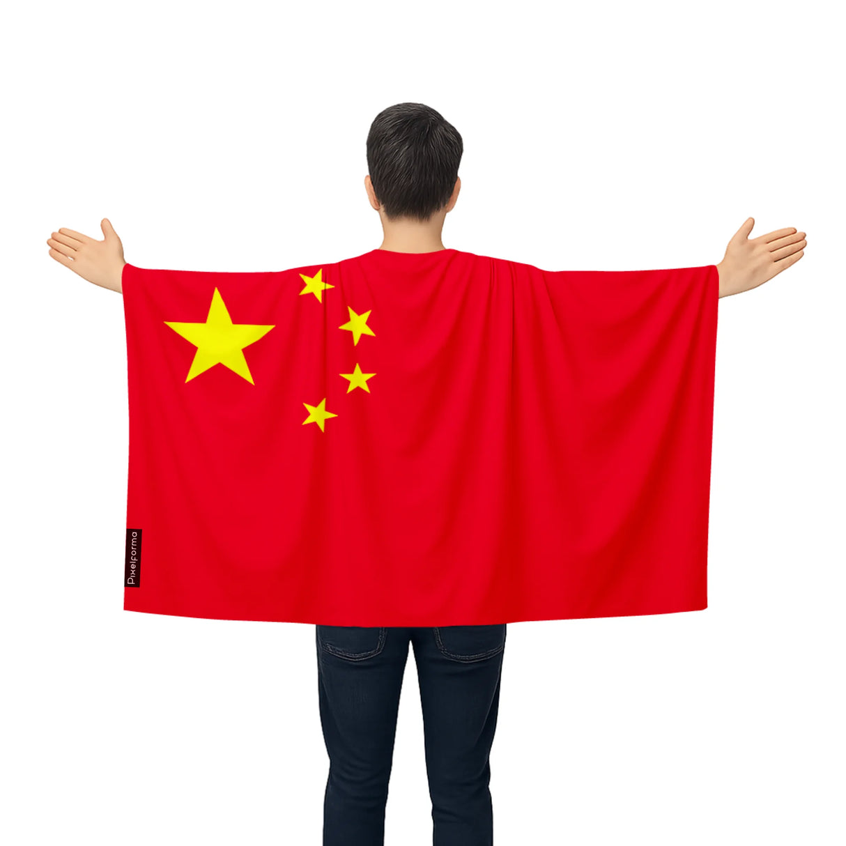 Cape drapeau chine polyester léger usage événements sportifs