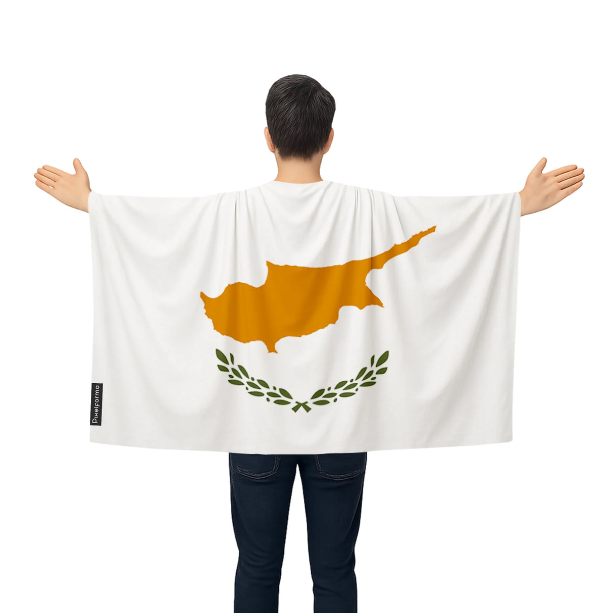 Cape drapeau chypre polyester léger pour événements sportifs
