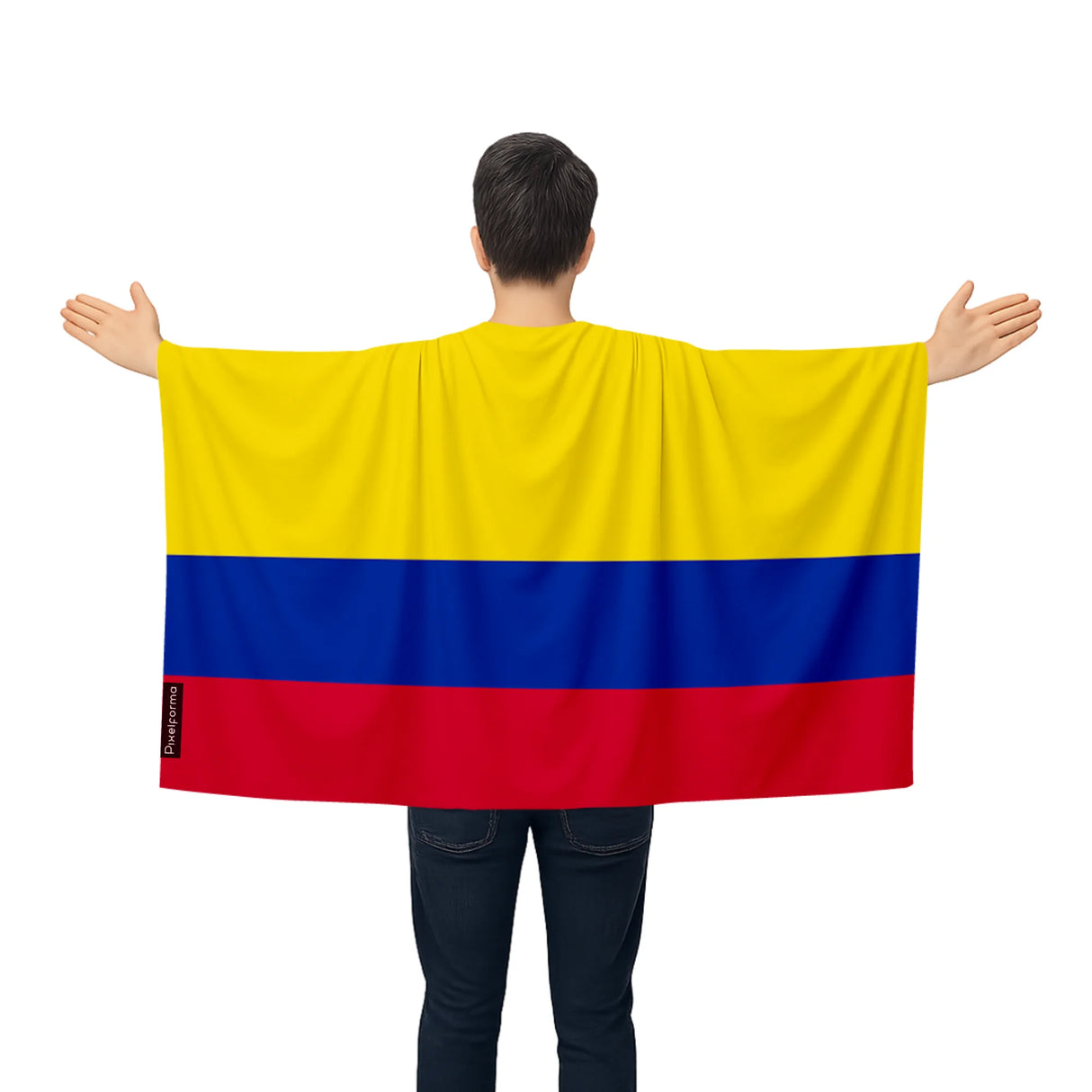Cape drapeau colombie polyester léger pour événements sportifs