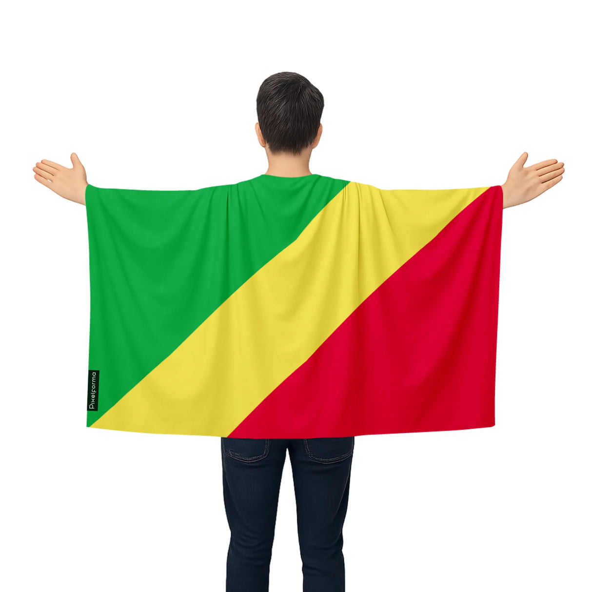 Cape drapeau congo en polyester léger à enfiler résistante