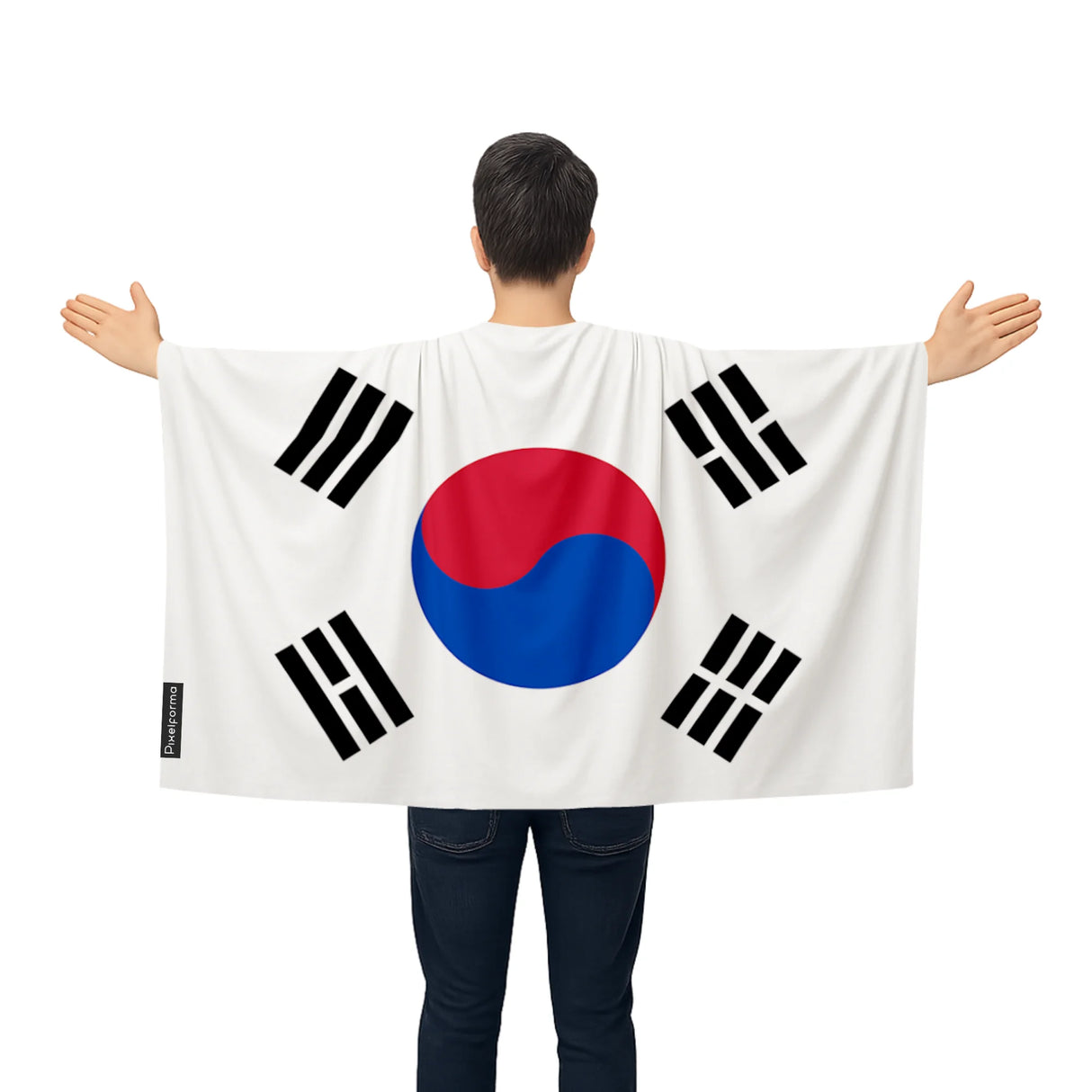 Cape drapeau corée du sud polyester léger à enfiler