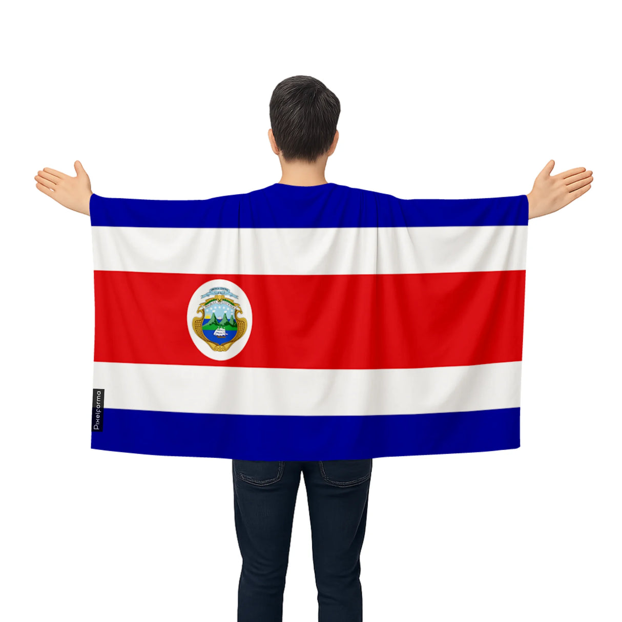 Cape drapeau costa rica polyester léger facile à enfiler