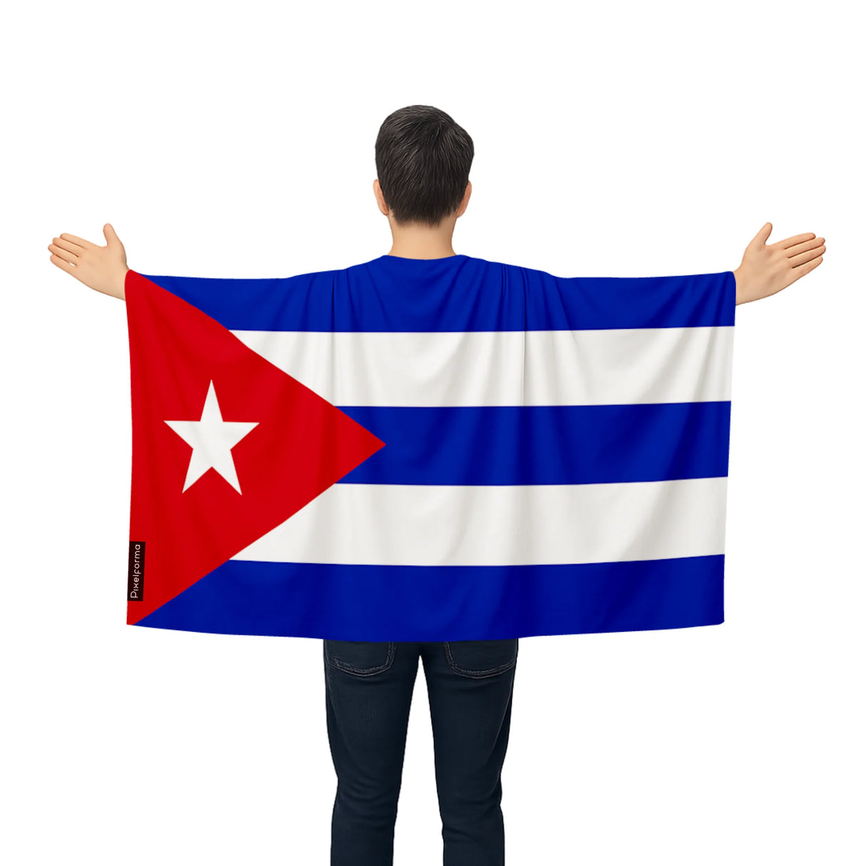 Cape drapeau cuba polyester léger pour événements sportifs