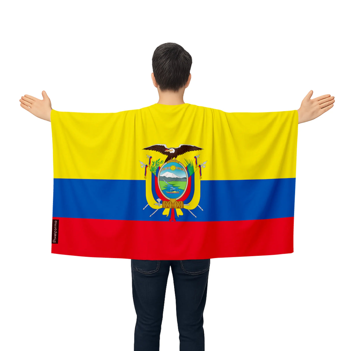 Cape drapeau équateur polyester léger à enfiler