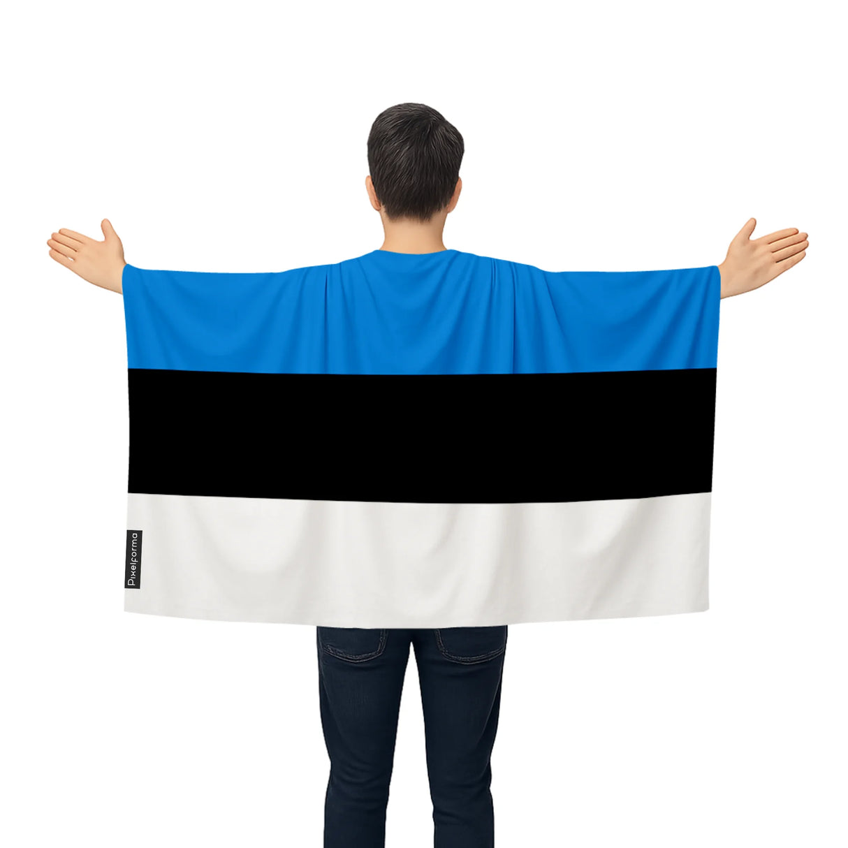 Cape drapeau estonie polyester léger pour événements sportifs