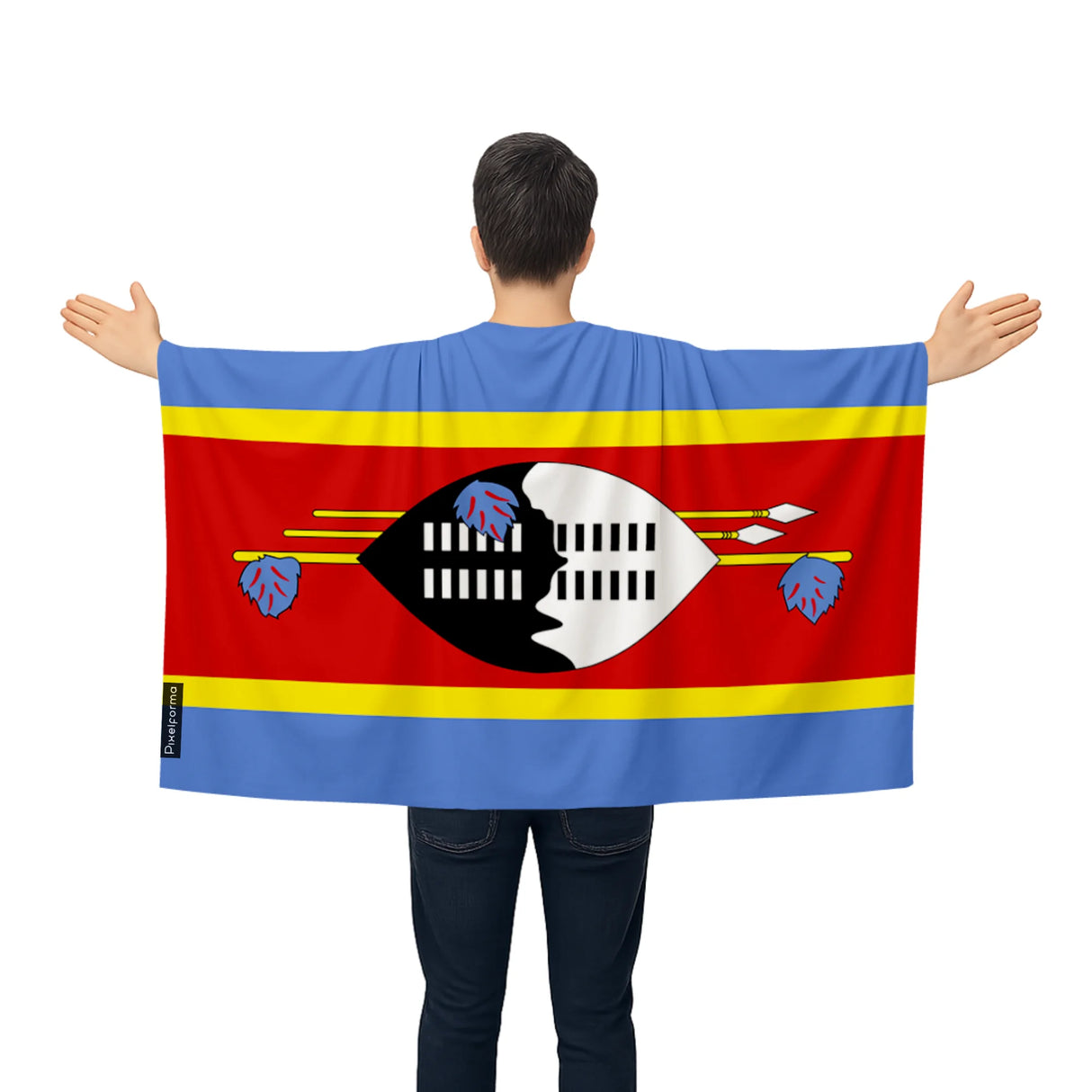 Cape drapeau eswatini polyester léger pour événements sportifs