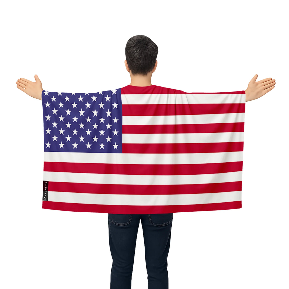 Cape drapeau états-unis polyester léger pour événements sportifs
