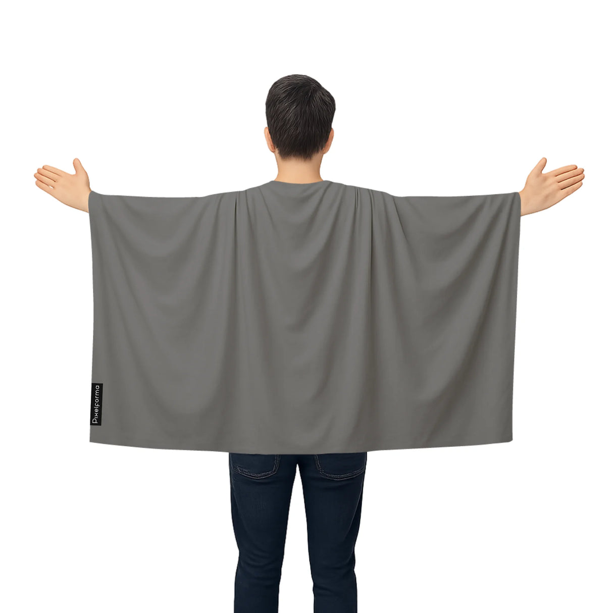 Cape drapeau france gris noir polyester léger à enfiler