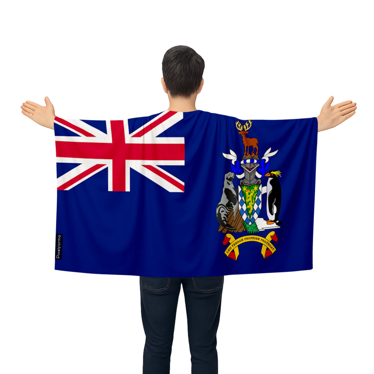 Cape drapeau géorgie du sud-et-les îles polyester événement