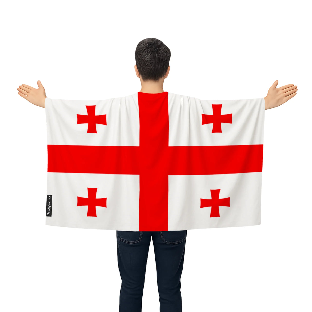 Cape drapeau géorgie polyester léger modèle à enfiler