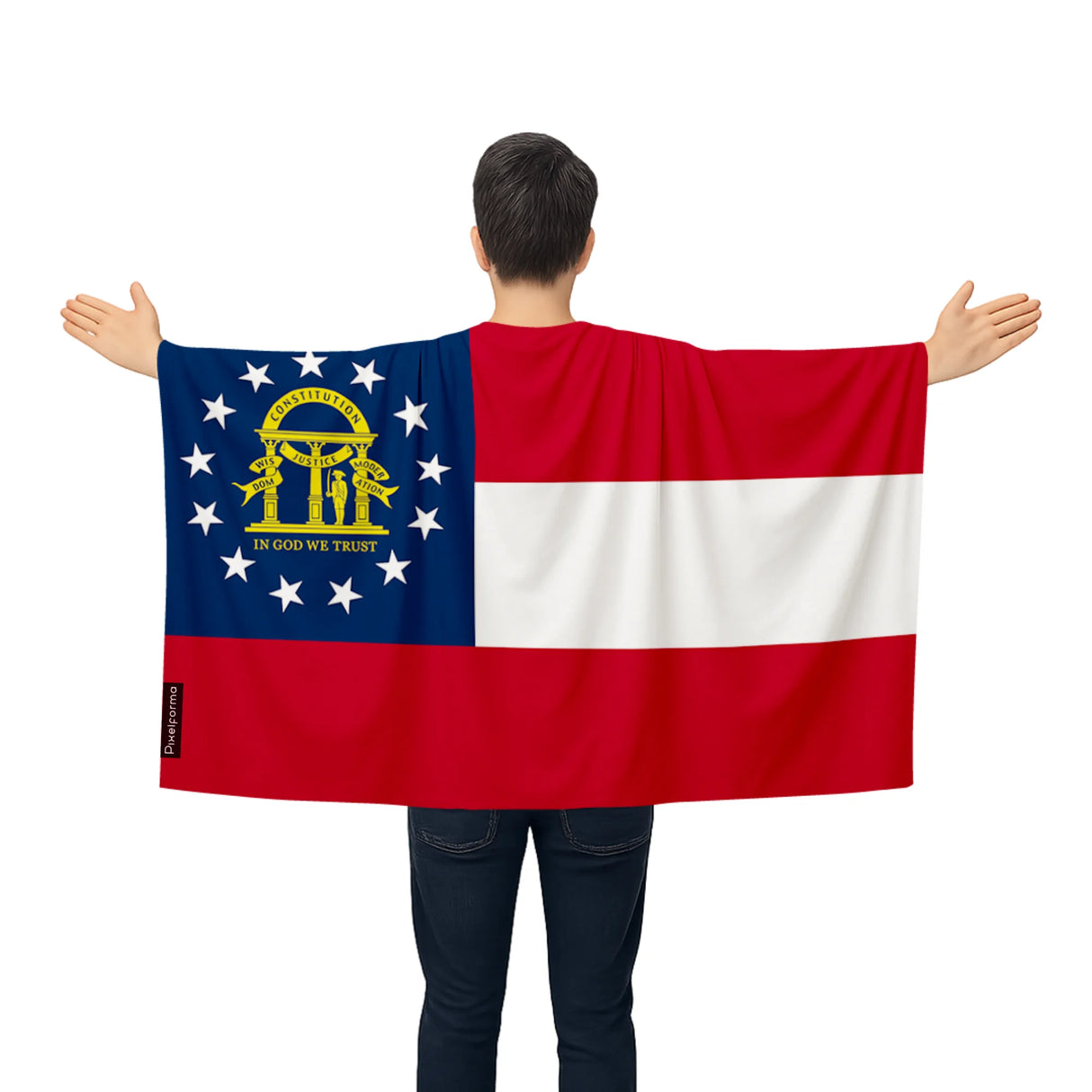 Cape drapeau géorgie polyester léger pour événements sportifs