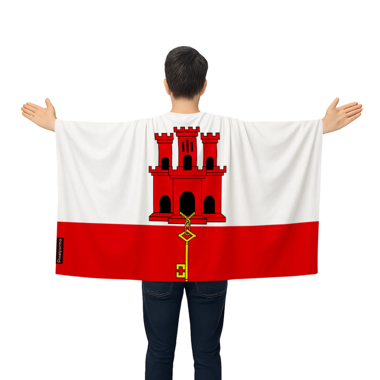 Cape drapeau gibraltar polyester léger pour événements sportifs