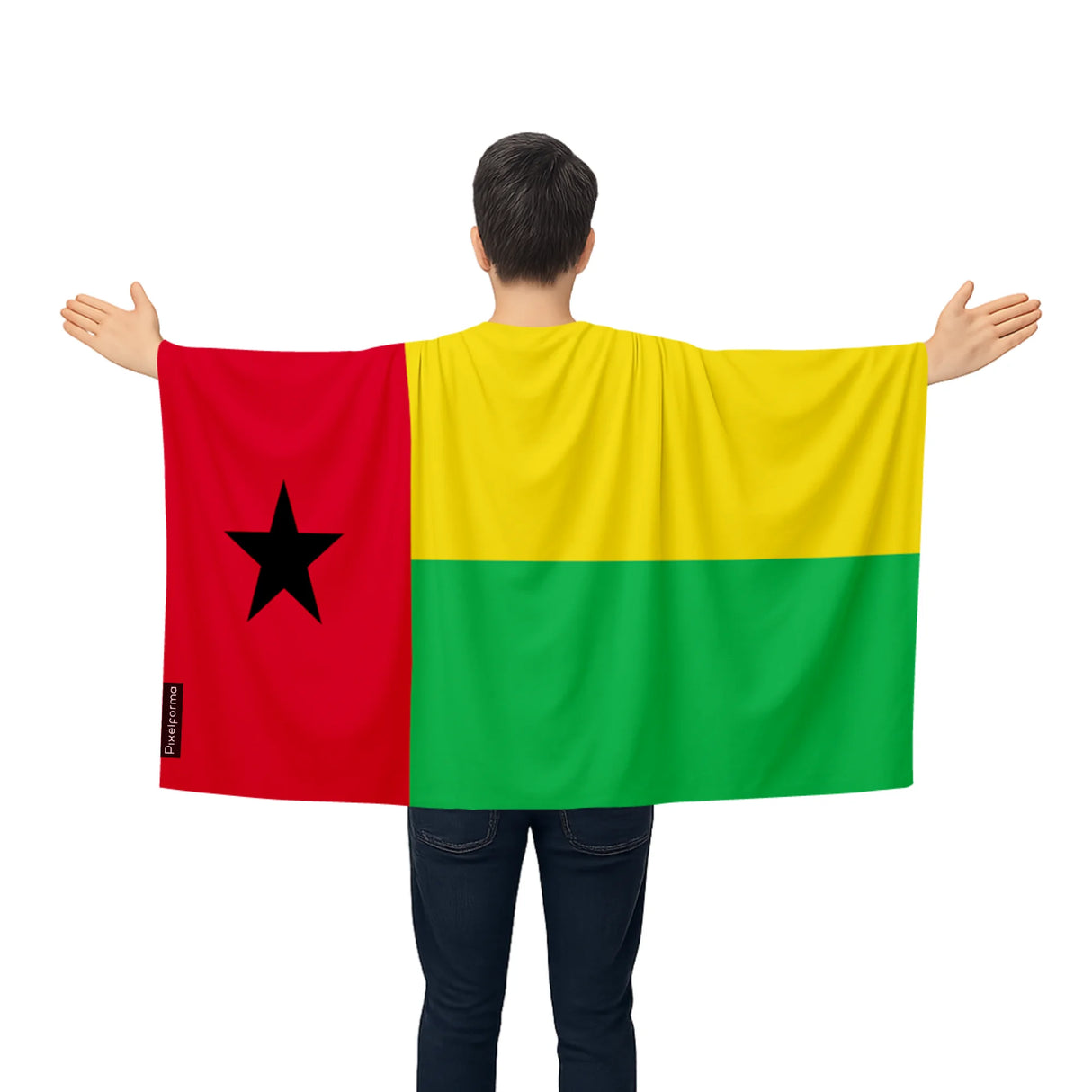 Cape drapeau guinée-bissau polyester léger à enfiler