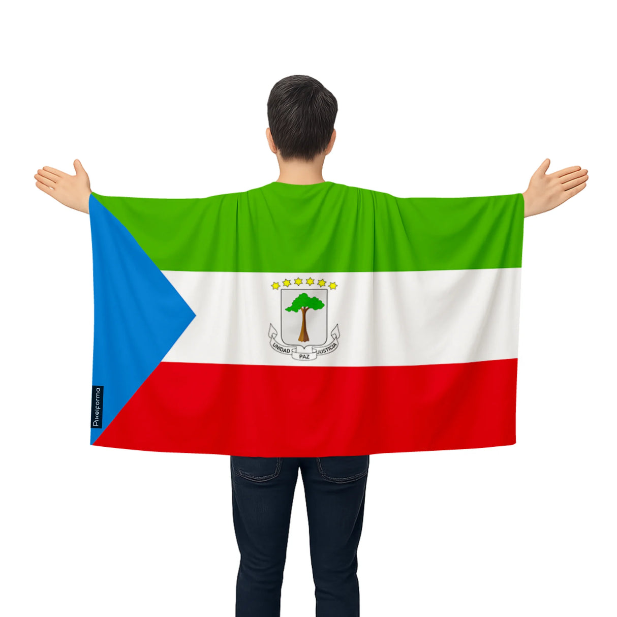 Cape drapeau guinée équatoriale polyester léger à enfiler